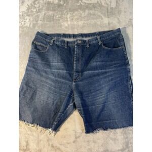Red Kap Mens Shorts 46x37 Blue Jean Frayed Hem Workwear